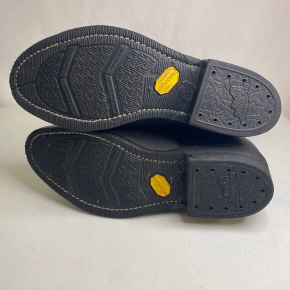 Mens Vintage Redwing Pecos 1116 Black Leather Cowboy Work Boots Pull On Size 7.5 - Picture 11 of 13